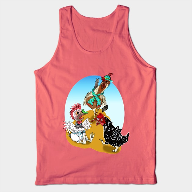 The Cartoon Chickens of Bebbington UK Tank Top by cuisinecat